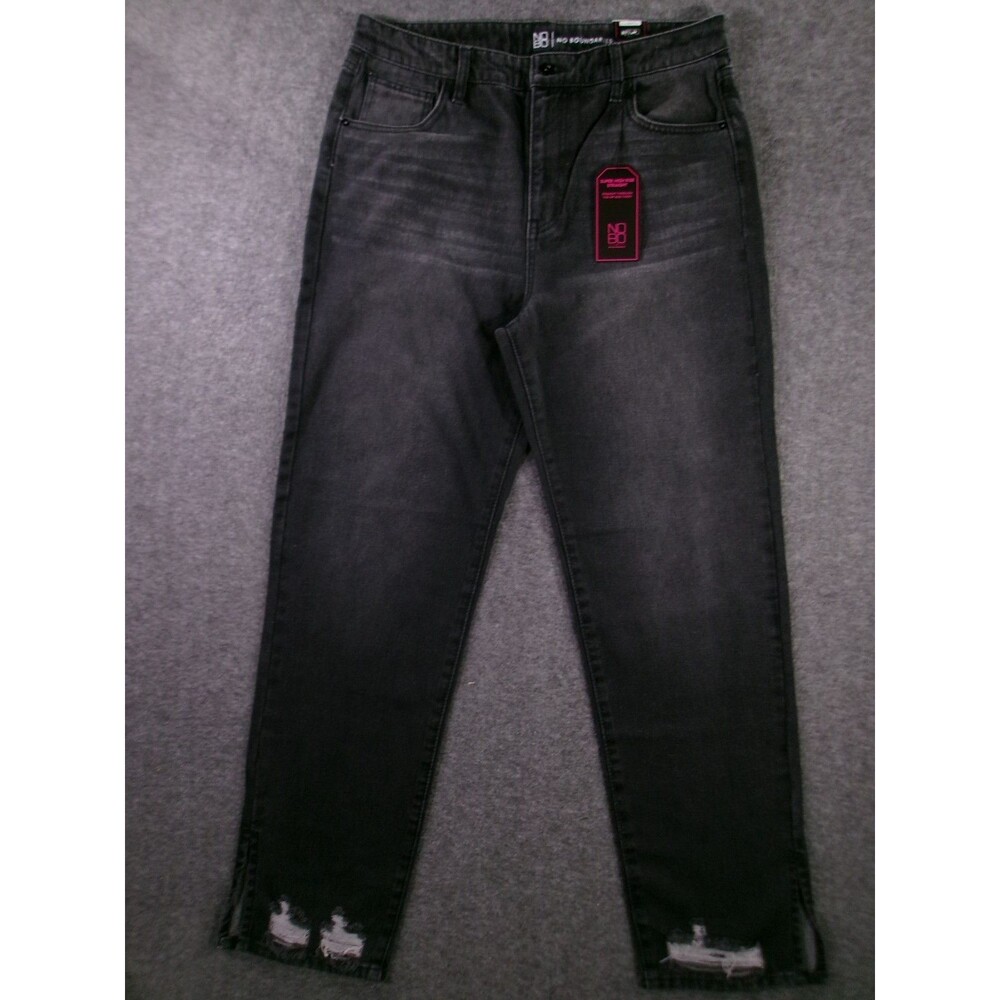 No Boundaries Jeans Womens 17 Black Relaxed Fit Straight Leg Super High Rise